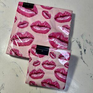 NEW!  MacKenzie-Childs Kiss Me Dinner and Cocktail Napkins